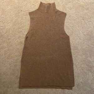 Theory tan/brown turtleneck tank sweater